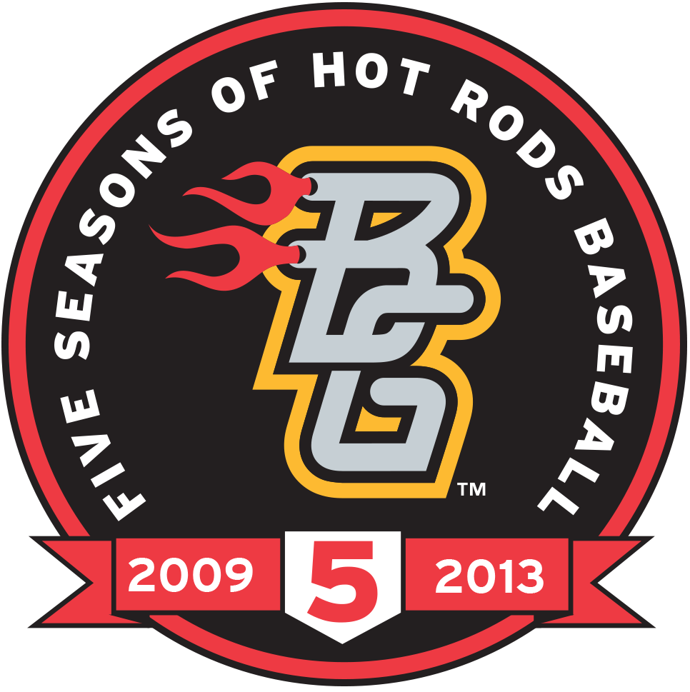 Bowling Green Hot Rods 2013 Anniversary Logo iron on heat transfer